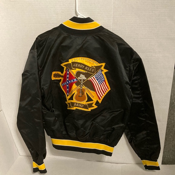 Vintage satin feel jacket with Jerry Reed Band patch on back - Picture 1 of 14